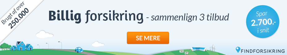 Annonce for forsikring – sammenlign 3 tilbud