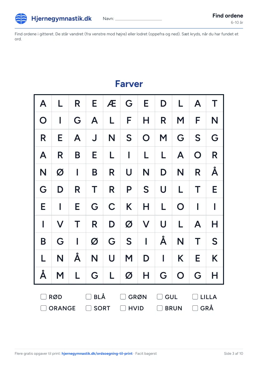 Find ordene til print – tema: Farver