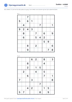 Sudoku – middel til print – side 1 af PDF'en